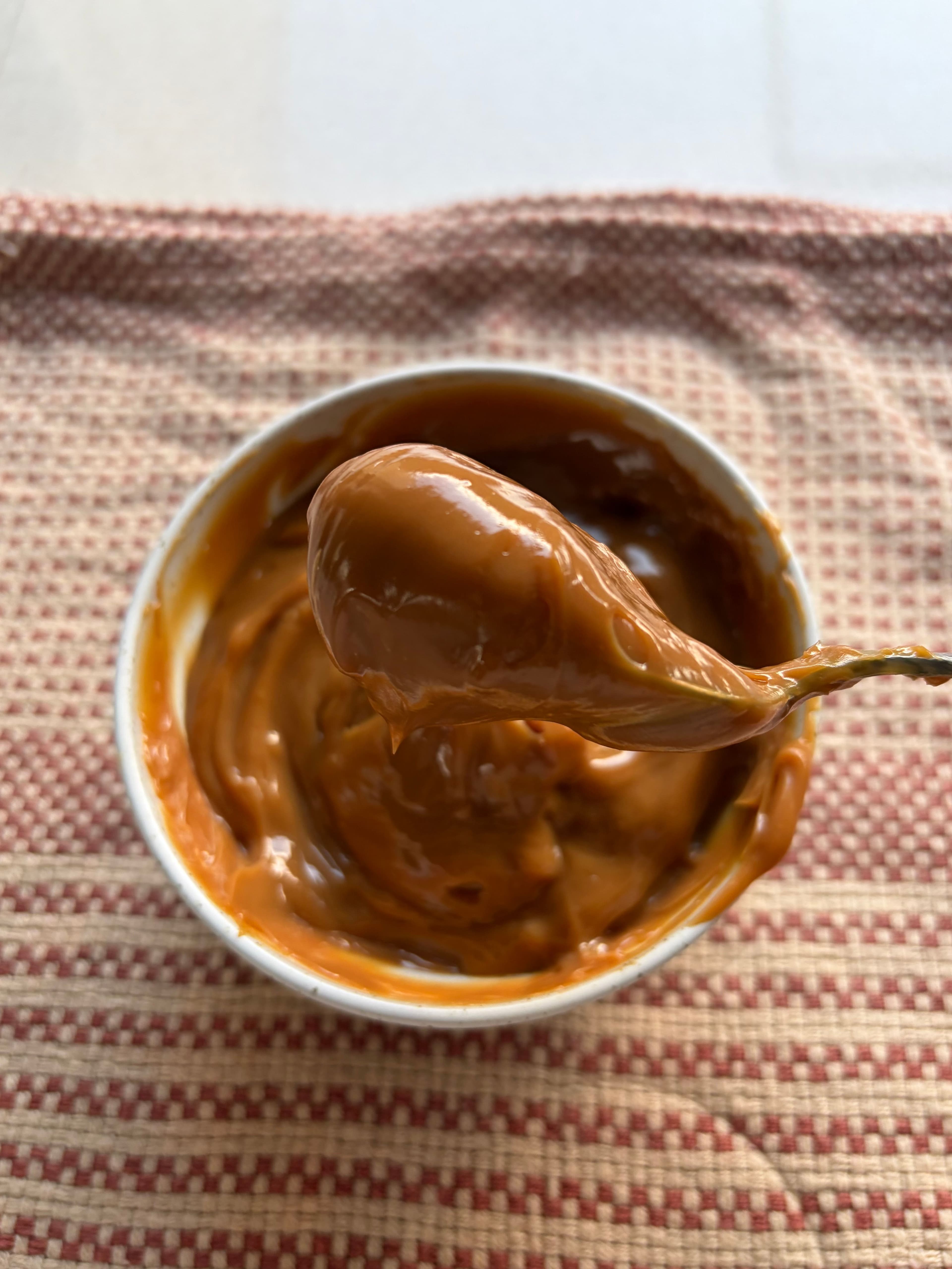 Dulce de leche made from condensed milk