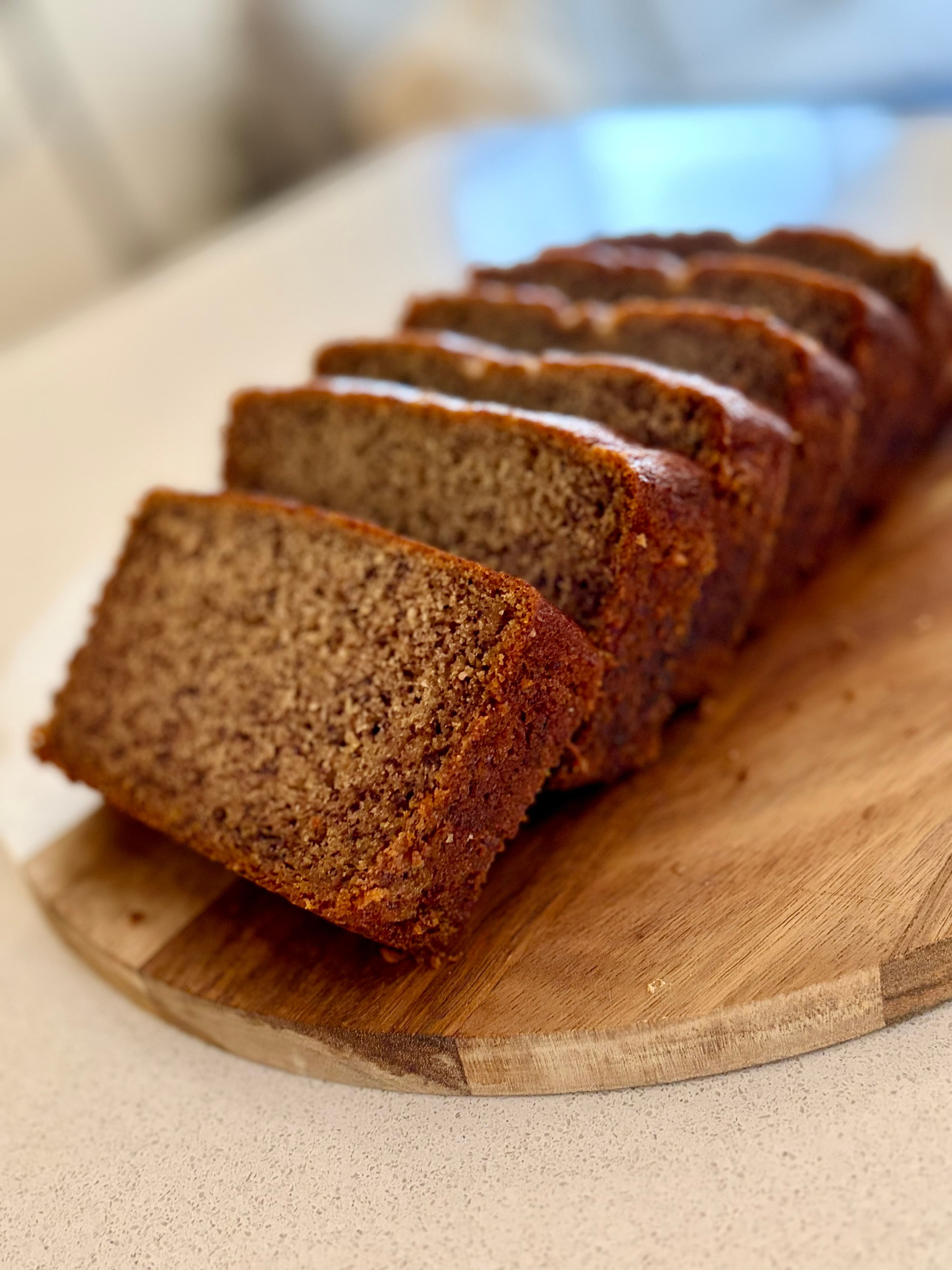 Banana bread close up