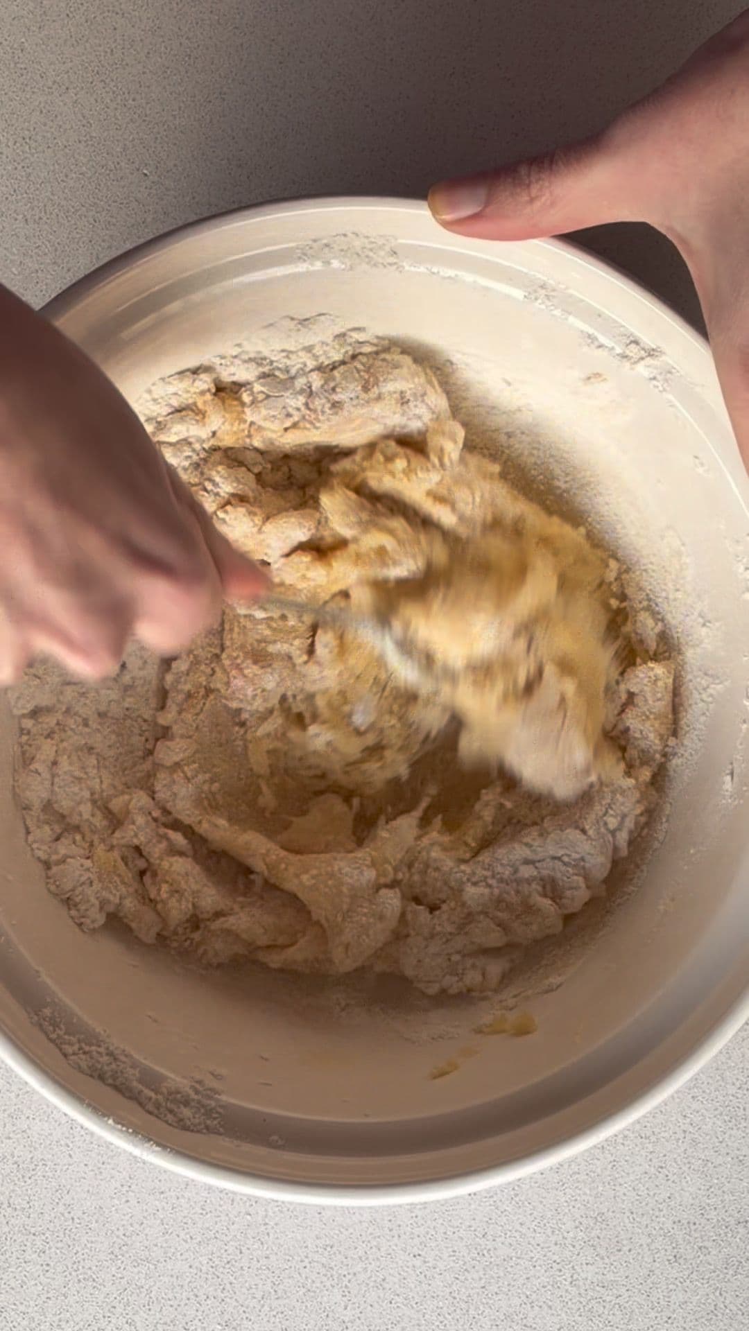 Cookie dough before adding chocolate chips