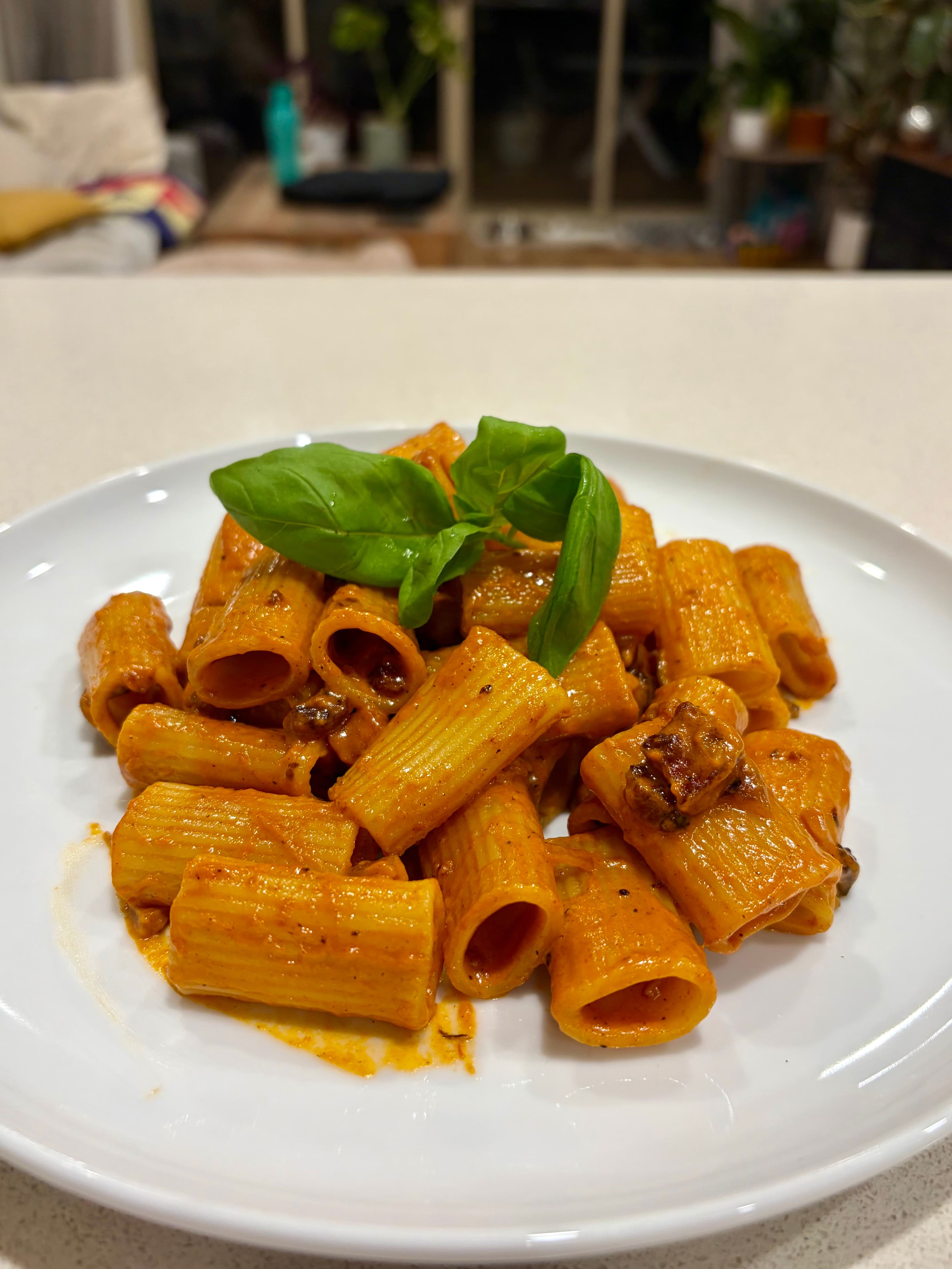 Vodka pasta finished dish