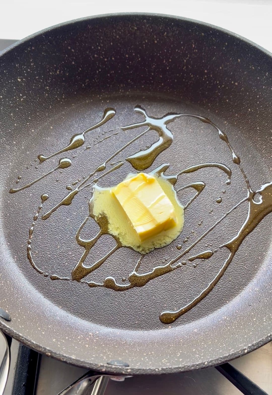 Butter in pan ready to go onto the heat