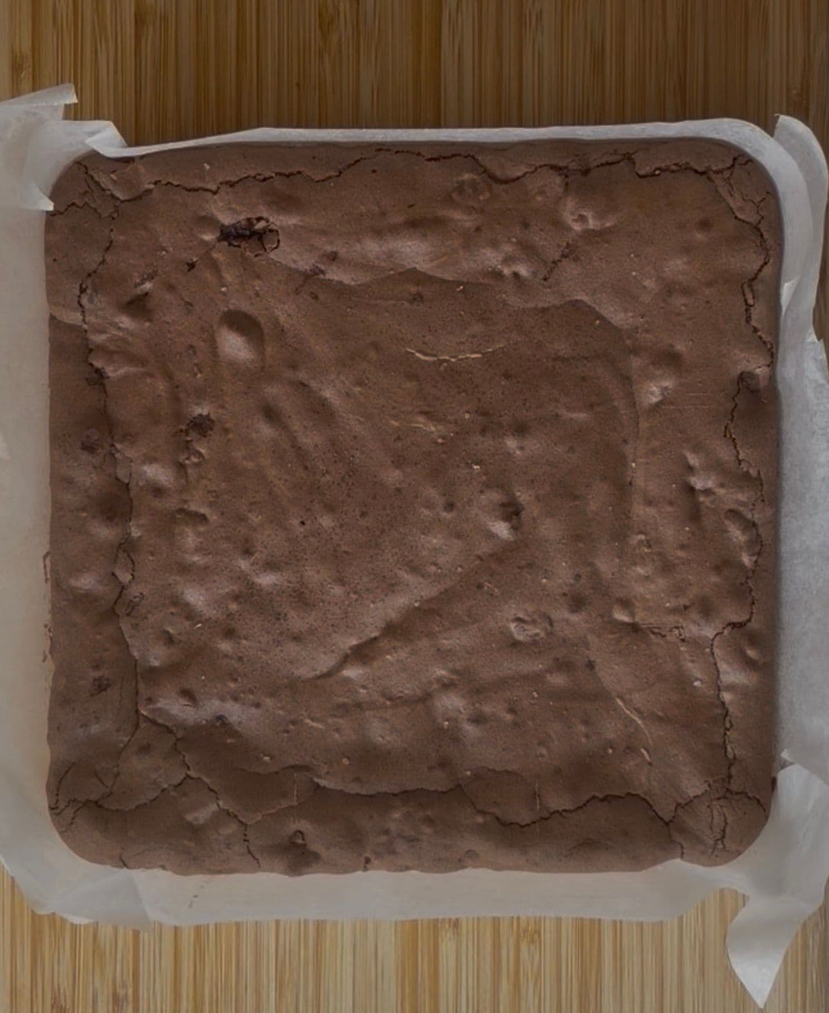 The brownies straight out of the oven