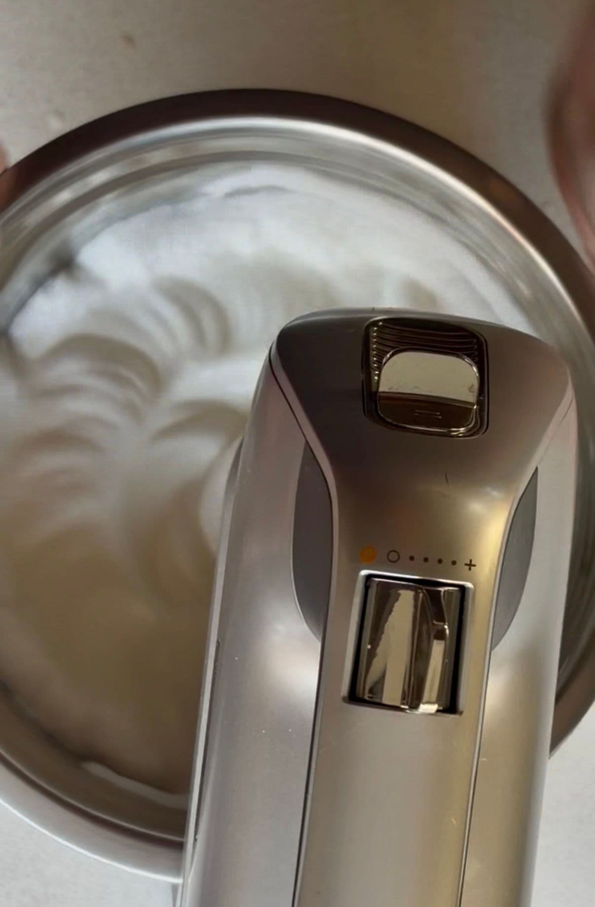 Egg whites beaten to stiff peaks