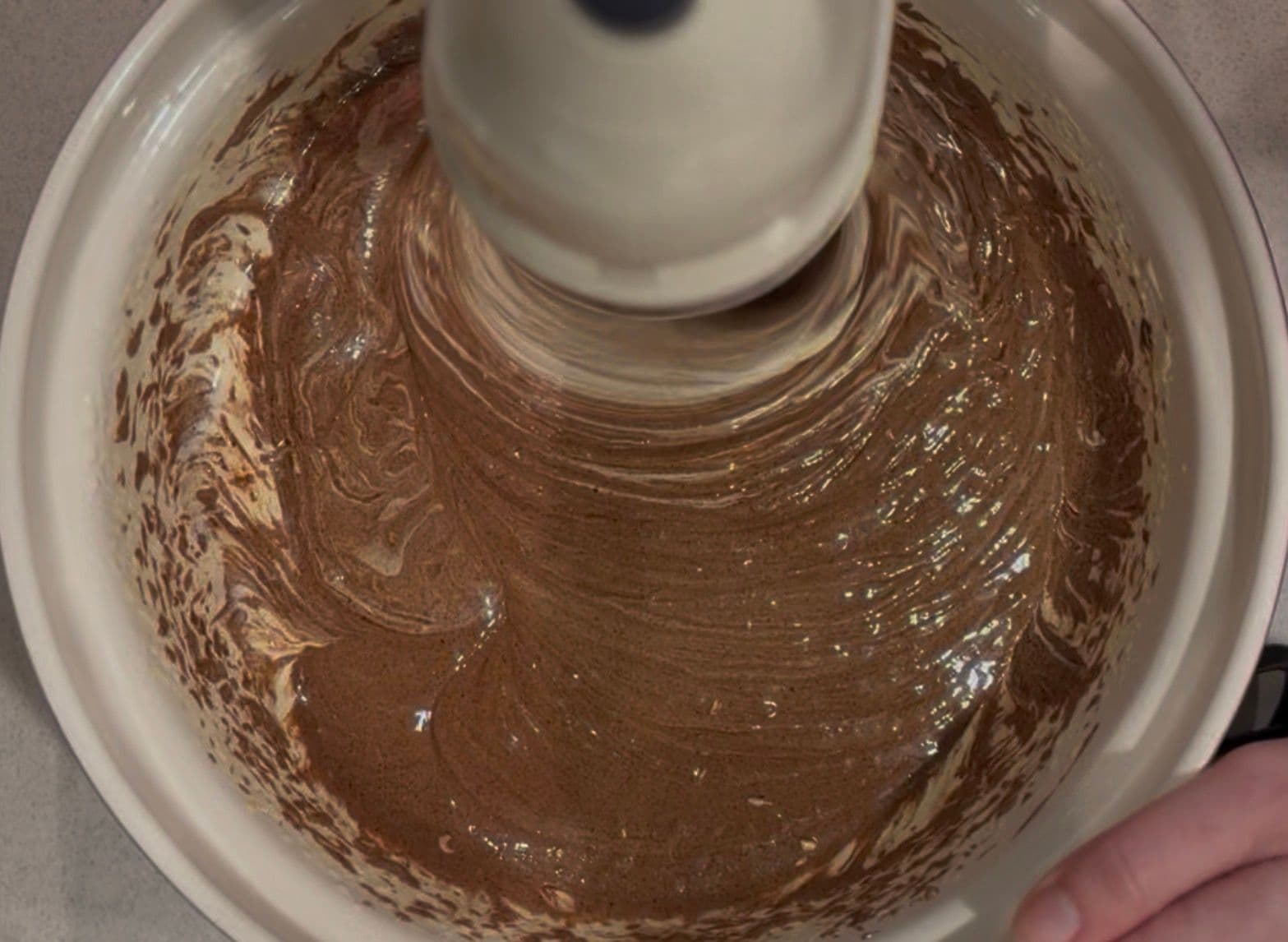 The chocolate fully mixed through