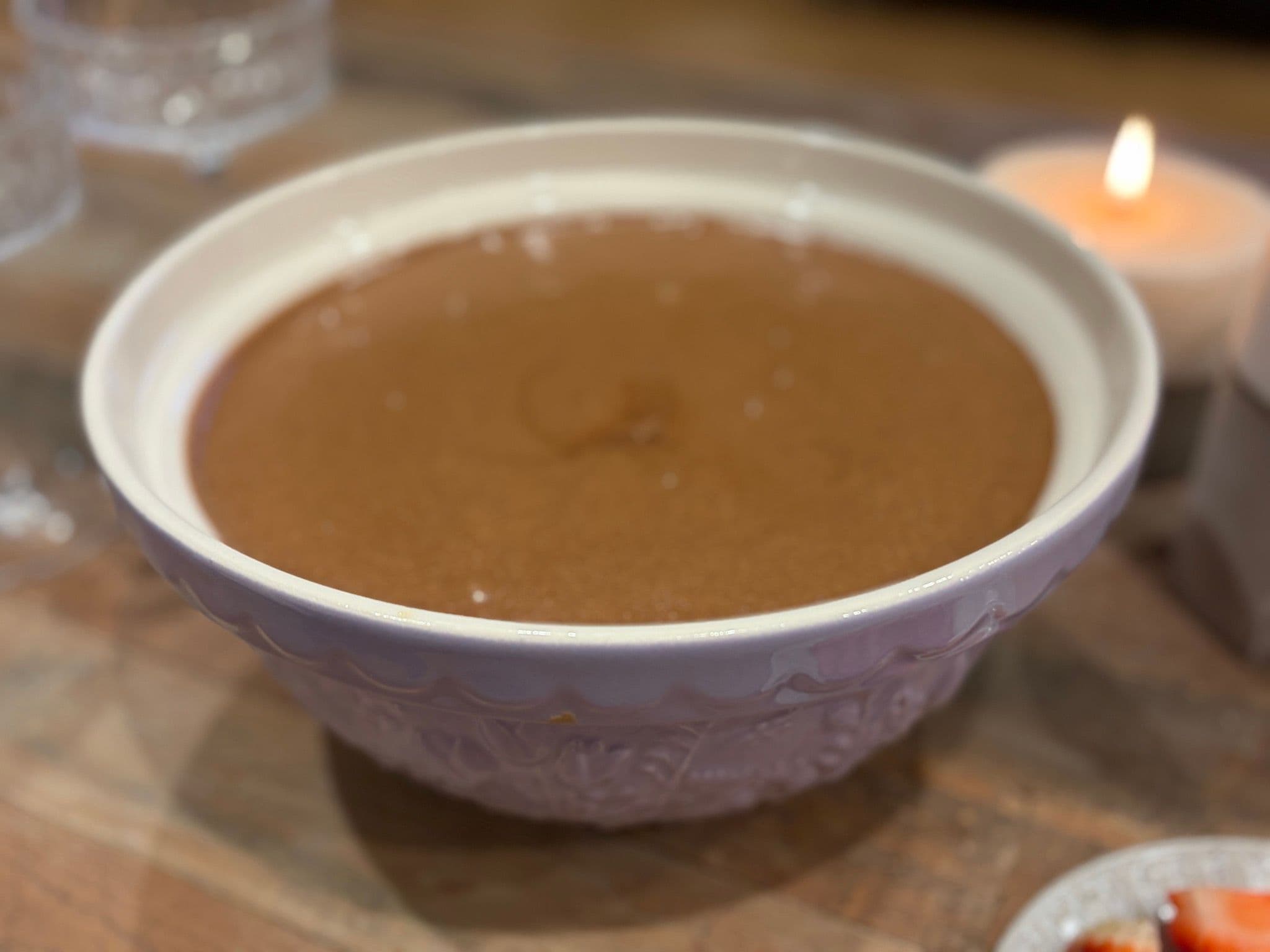 The finished chocolate mousse in its serving bowl